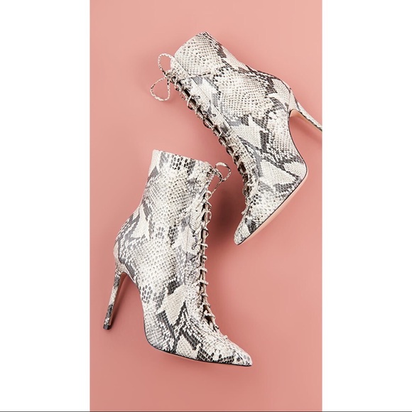 Schutz Anaiya Snake Print Leather Boots 